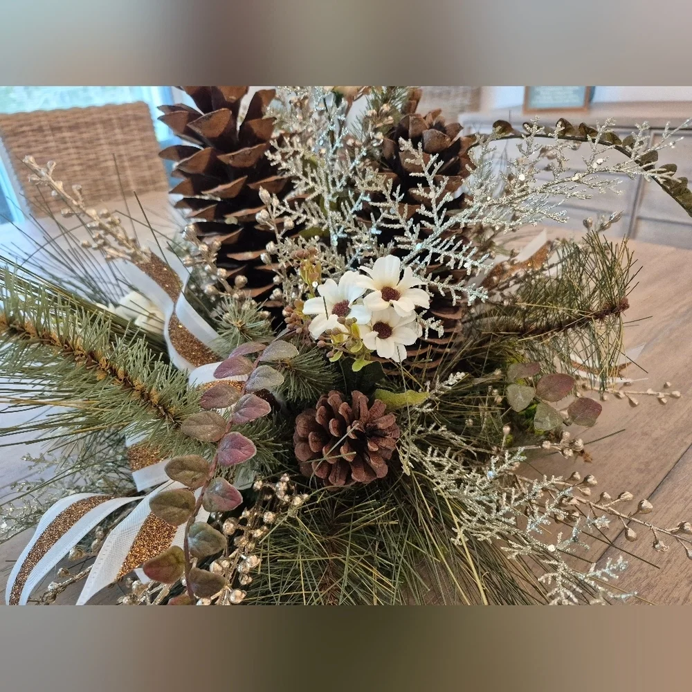 Stunning One Of A Kind Fall/Winter Custom Made Floral Centerpiece New